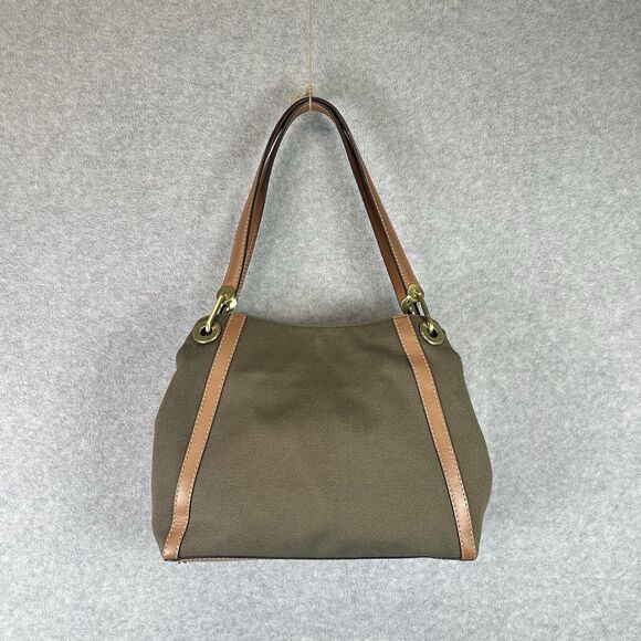Michael Kors Raven Large Canvas Shoulder Bag Tote Signature‎ Green Signature NEW - Picture 6 of 16